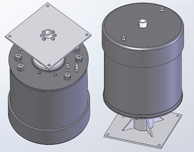 Slip ring with square flange and custom center mounting tube